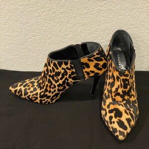 Ivanka Trump Leopard Print Pony Booties 7.5 M